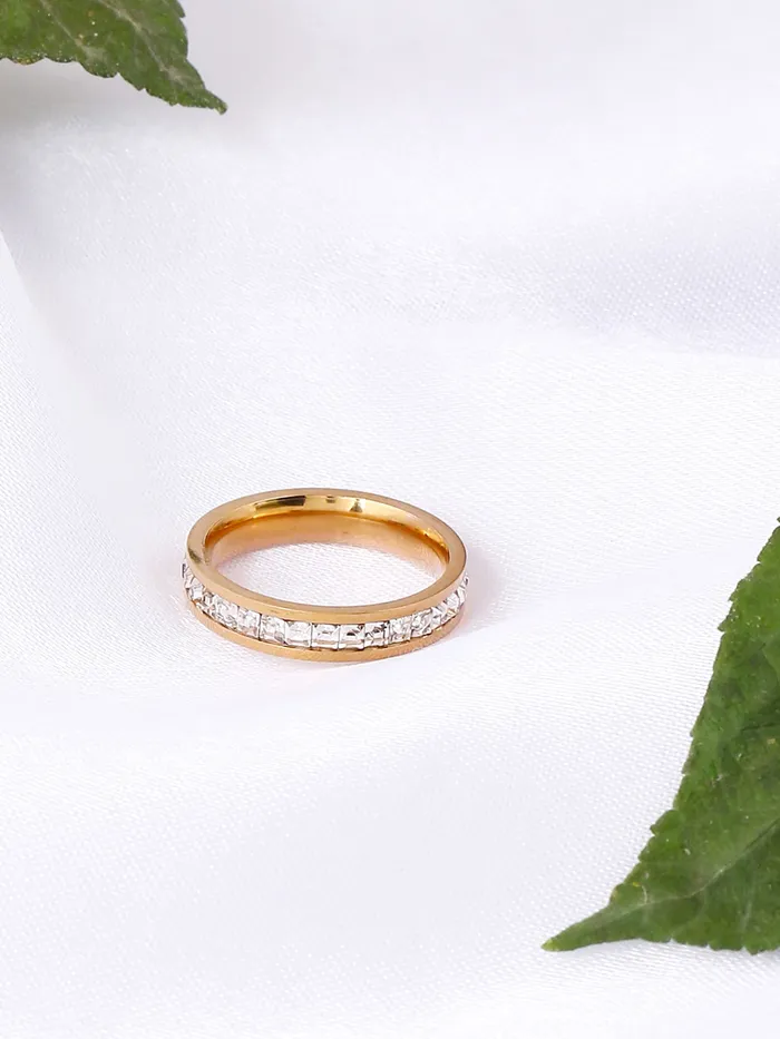 Yellow Chimes Necklaces Yellow Chimes Rings for Women and Girls Crystal Ring Rose Gold Plated Crystal Studded Finger Ring for WomenBirthday Gift For girls and women Anniversary Gift for Wife