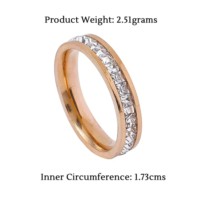 Yellow Chimes Necklaces Yellow Chimes Rings for Women and Girls Crystal Ring Rose Gold Plated Crystal Studded Finger Ring for WomenBirthday Gift For girls and women Anniversary Gift for Wife