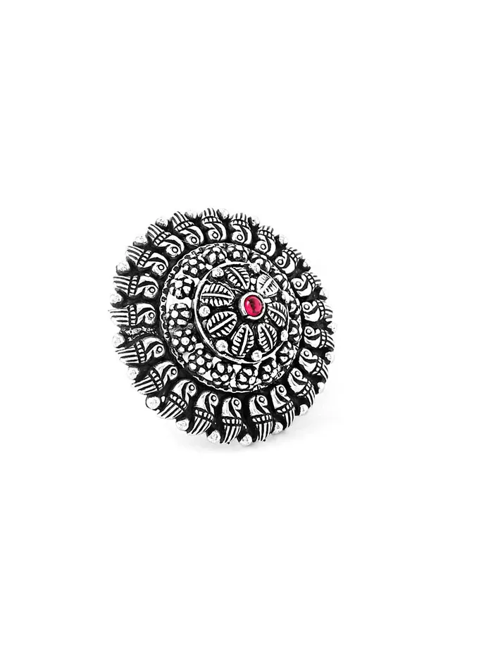 Yellow Chimes Oxidised Silver ring for women Ethnic Kolhapuri Circular Traditional Ring For Women Girls Yellow Chimes Necklaces Yellow Chimes Oxidised Silver ring for women Ethnic Kolhapuri Circular Traditional Ring For Women Girls Yellow Chimes Necklaces