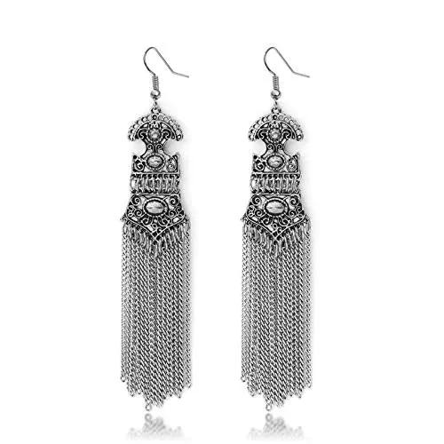 Yellow Chimes Oxidized Silver Stylish Fancy Traditional Tassels Danglers Earrings For Women Girls Yellow Chimes Rings Yellow Chimes Oxidized Silver Stylish Fancy Traditional Tassels Danglers Earrings For Women Girls Yellow Chimes Rings