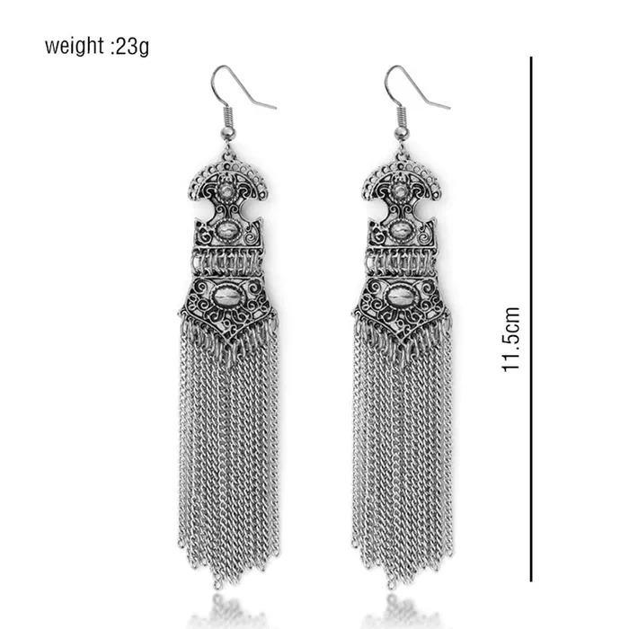 Yellow Chimes Oxidized Silver Stylish Fancy Traditional Tassels Danglers Earrings For Women Girls Yellow Chimes Rings