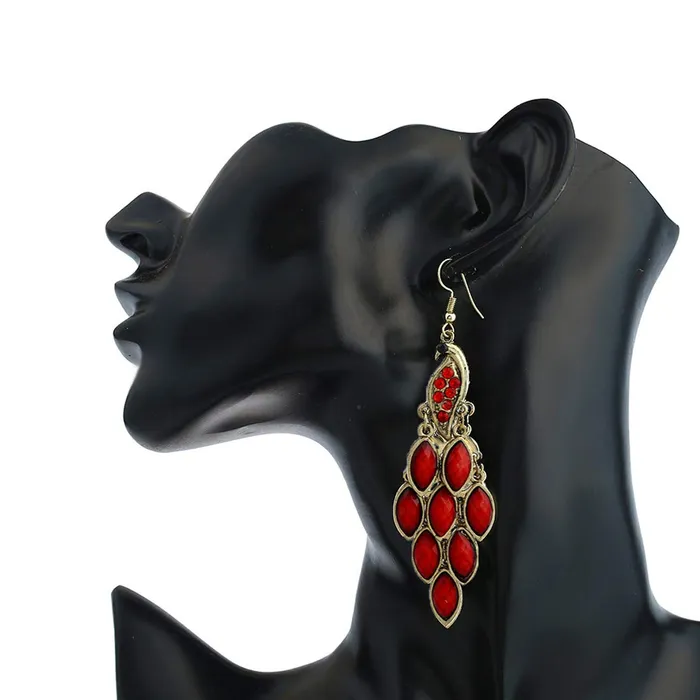 Yellow Chimes Peacock Beauty Red Gold Dangle Earring for Women Girls Yellow Chimes Earrings