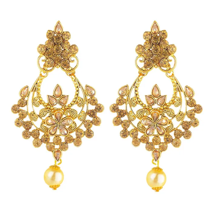 Yellow Chimes Pearl Drops Kundan Jadau Chandbali Earrings for Women and Girls Yellow Chimes Necklaces Yellow Chimes Pearl Drops Kundan Jadau Chandbali Earrings for Women and Girls Yellow Chimes Necklaces