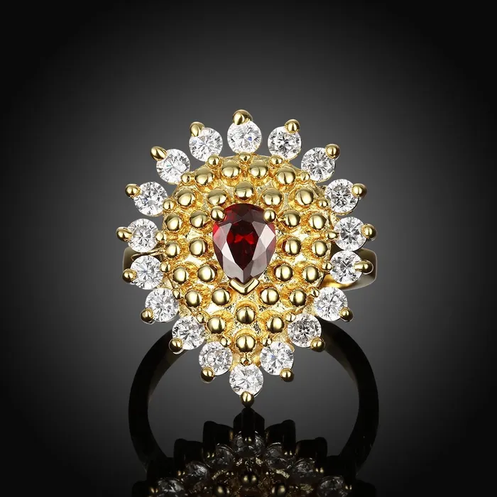 Yellow Chimes Red Cubic Zircon Zadau Style Gold Plated Ring for Women and Girls Yellow Chimes Bracelets