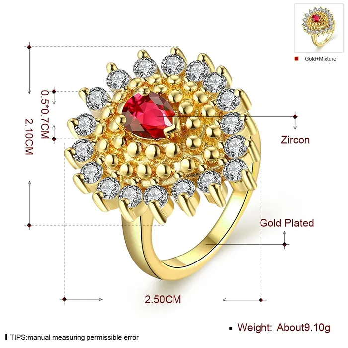 Yellow Chimes Red Cubic Zircon Zadau Style Gold Plated Ring for Women and Girls Yellow Chimes Bracelets