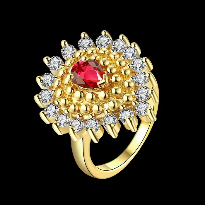 Yellow Chimes Red Cubic Zircon Zadau Style Gold Plated Ring for Women and Girls Yellow Chimes Bracelets