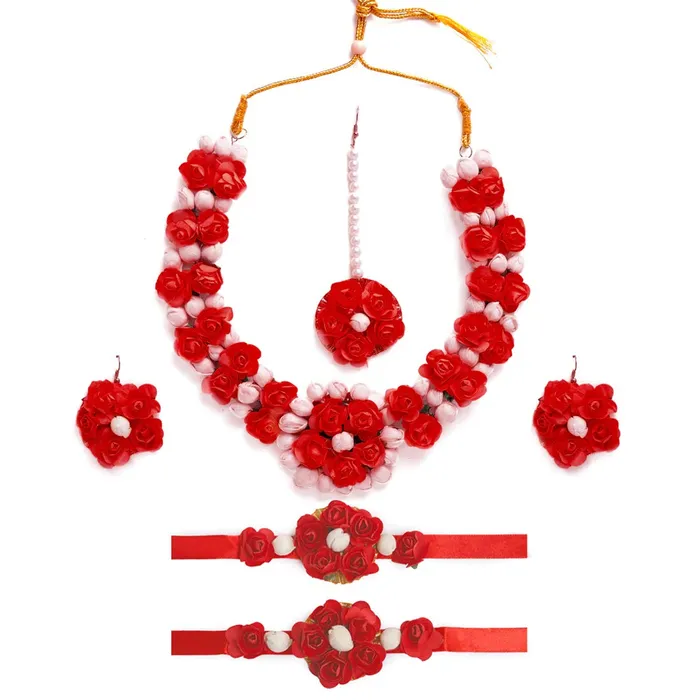 Yellow Chimes Red Flower Jewellery Set for Haldi Baby Shower Mehandi Godbharai Bahubali Paper Aritificial Jewelley Set for Women and Girls Yellow Chimes Bracelets Yellow Chimes Red Flower Jewellery Set for Haldi Baby Shower Mehandi Godbharai Bahubali Paper Aritificial Jewelley Set for Women and Girls Yellow Chimes Bracelets