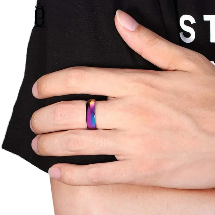 Yellow Chimes Ring for Men Unique Rainbow Colors Never Fading Titanium Stainless Steel Multicolored Band Designed Ring for Men and Boys Yellow Chimes Necklaces