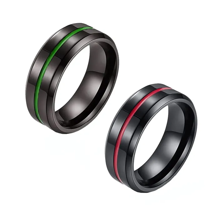 Yellow Chimes Rings for Men 2 Pcs Combo Rings Stainless Steel Rings Black Toned Grooved Center Band Rings for Men and Boys Yellow Chimes Necklaces Yellow Chimes Rings for Men 2 Pcs Combo Rings Stainless Steel Rings Black Toned Grooved Center Band Rings for Men and Boys Yellow Chimes Necklaces
