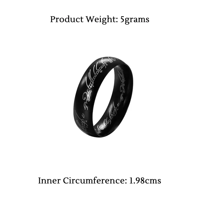 Yellow Chimes Rings for Men Black colored Metal Stainless Steel Band style fashion Forward Ring for Men and Boys Yellow Chimes Bracelets