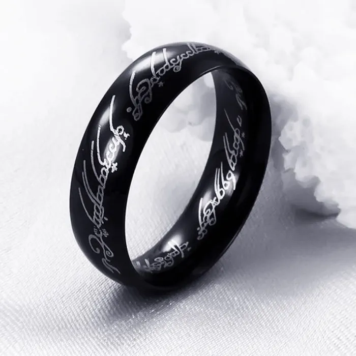 Yellow Chimes Rings for Men Black colored Metal Stainless Steel Band style fashion Forward Ring for Men and Boys Yellow Chimes Bracelets