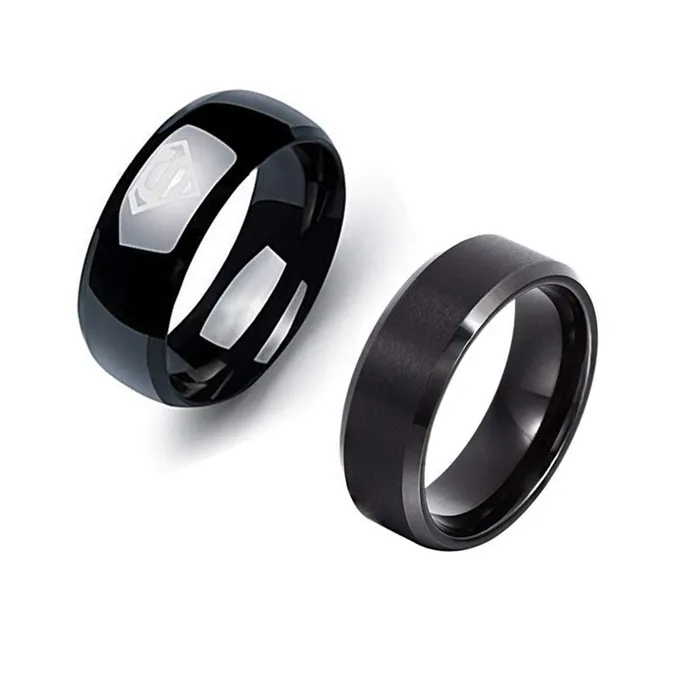 Yellow Chimes Rings for Men Combo of 2 PC Ring Stainless Steel Superman Black Band Rings Set for Men and Boys 10 Yellow Chimes Necklaces Yellow Chimes Rings for Men Combo of 2 PC Ring Stainless Steel Superman Black Band Rings Set for Men and Boys 10 Yellow Chimes Necklaces
