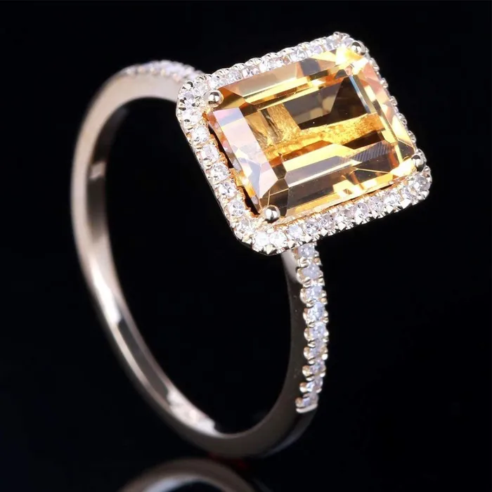 Yellow Chimes Rings for Women Elegant Sparkling White Yellow Crystal Stoned Square Shaped Silver toned Rings for Women and Girls Yellow Chimes Necklaces