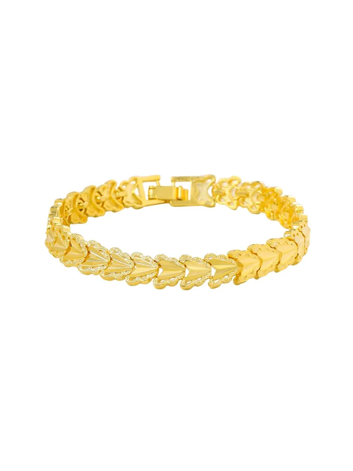 Yellow Chimes Rings Gold Bracelet for Women Stylish Design with Heart Accents 19 cm Adjustable Gold Yellow Chimes Rings Gold Bracelet for Women Stylish Design with Heart Accents 19 cm Adjustable Gold