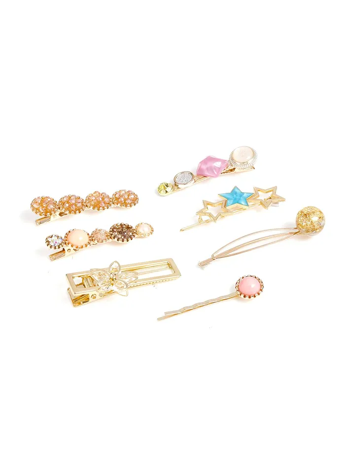 Yellow Chimes Rings Yellow Chimes 7 pcs Fine Quality Stylish Hair Clips Fashion Hair Accessories for Women Girls Pack of 7 MultiColor Medium YCHACLWM044MC Yellow Chimes Rings Yellow Chimes 7 pcs Fine Quality Stylish Hair Clips Fashion Hair Accessories for Women Girls Pack of 7 MultiColor Medium YCHACLWM044MC