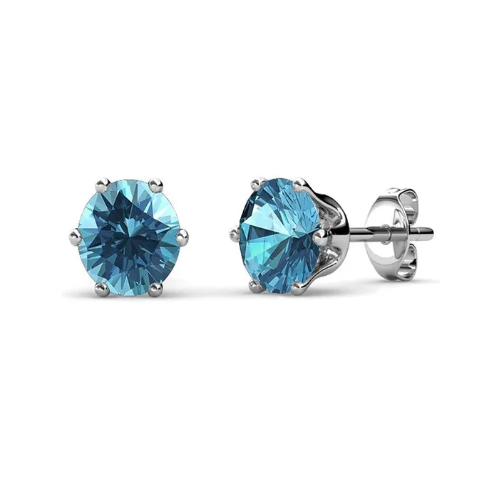 Yellow Chimes Rings Yellow Chimes A5 High Grade Crystal Stud Earrings in Macaroon Box for Women and Girls Blue Topaz Yellow Chimes Rings Yellow Chimes A5 High Grade Crystal Stud Earrings in Macaroon Box for Women and Girls Blue Topaz