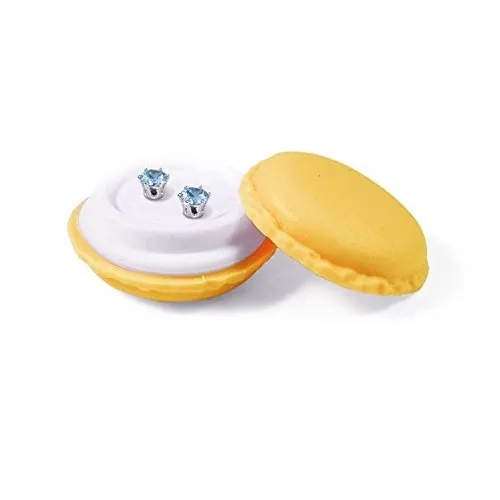 Yellow Chimes Rings Yellow Chimes A5 High Grade Crystal Stud Earrings in Macaroon Box for Women and Girls Blue Topaz