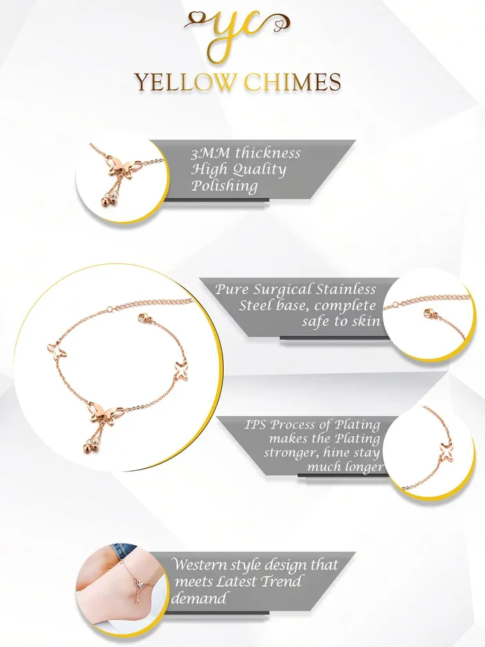 Yellow Chimes Rings Yellow Chimes Anklets for Women Charm Hagging interlinked Chain Style Chic Anklet for Women and Girls Valentine Gift for Girls Yellow Chimes Rings Yellow Chimes Anklets for Women Charm Hagging interlinked Chain Style Chic Anklet for Women and Girls Valentine Gift for Girls