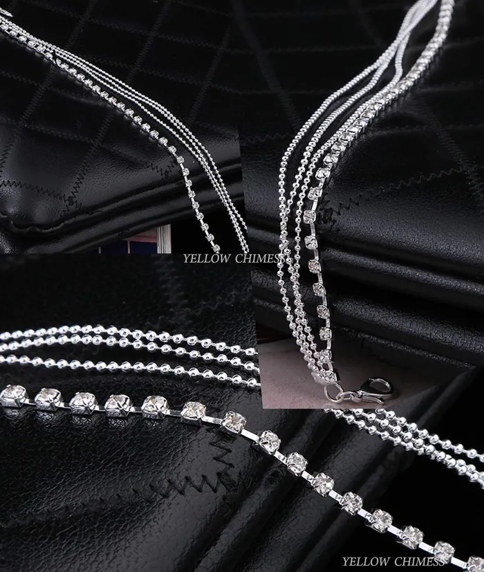Yellow Chimes Rings Yellow Chimes Anklets for Women Fashion Crystal Anklets Silver Plated Chain Crystal Anklet for Girls and Women
