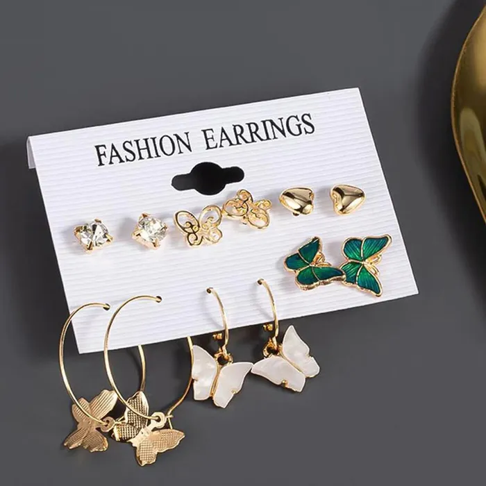 Yellow Chimes Rings Yellow Chimes Earrings for Women and Girls Fashion White Pearl Hoops Set Gold Plated Combo of 12 Pairs Stud Hoop Earring Set Birthday Gift for girls and women Anniversary Gift for Wife