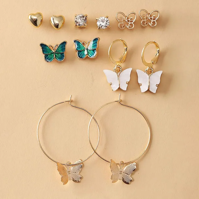 Yellow Chimes Rings Yellow Chimes Earrings for Women and Girls Fashion White Pearl Hoops Set Gold Plated Combo of 12 Pairs Stud Hoop Earring Set Birthday Gift for girls and women Anniversary Gift for Wife