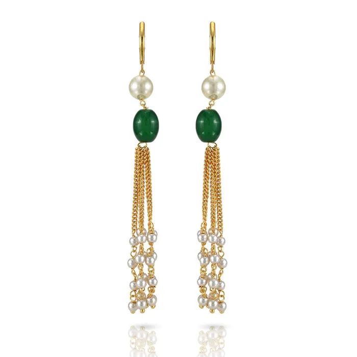 Yellow Chimes Rings Yellow Chimes Ganthan Moti Multilayer Beads Gold Plated Traditional Long Necklace Set with Earrings Jewellery Set for Women and Girls