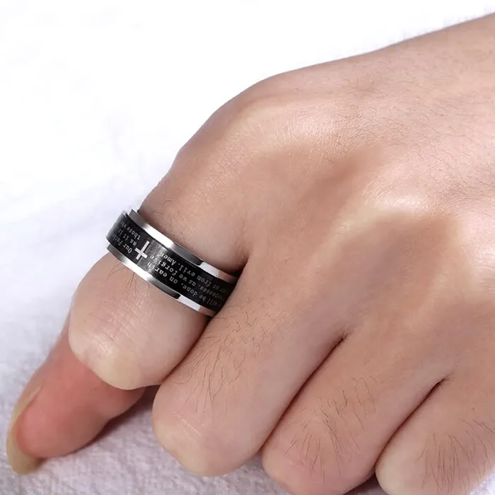 Yellow Chimes Rings Yellow Chimes Silver Spinner Rings For Men Pack of 1 Stainless Steel Men Ring Spinner Rotatable Design Silver Finger Ring for Boys Ideal Gift For Men and Boys