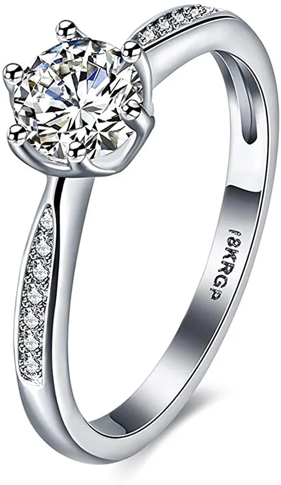 Yellow Chimes Rings Yellow Chimes Valentines Gift Combo of Crystals from Swarovski Silver Designer Ring in Red Velvet Rose Ring Box for Women and Girls