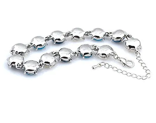 Yellow Chimes Rings Yellow Chimes Water Droplets Blue Crystal Charm Bracelet for Women and Girls