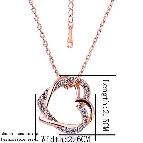 Yellow Chimes Rose Gold Pendant for Women Embracing HeartsinLove 18K Real Rose Gold Plated Crystal Pendant for Women and Girls Valentine Gift for Girls Yellow Chimes Earrings