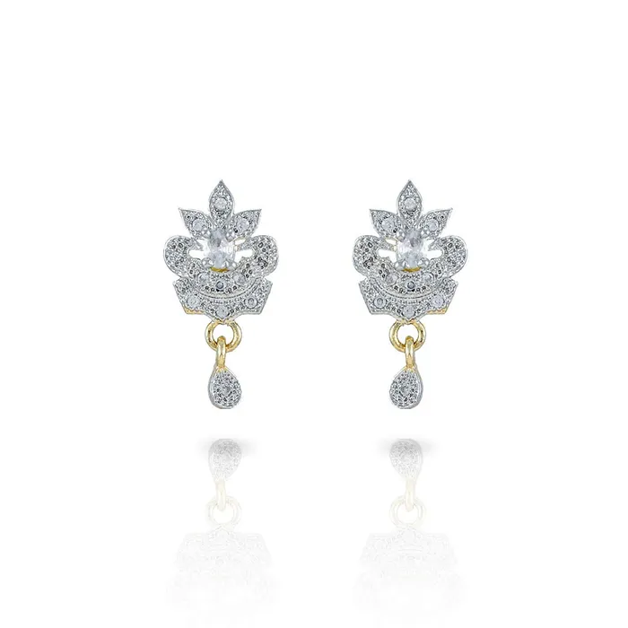 Yellow Chimes Sparkling ADAmerican Diamond Studded Ethnic Traditional Black Beads Designer Peacock Mangalsutra Pendant Set with Earrings for Women Yellow Chimes Necklaces