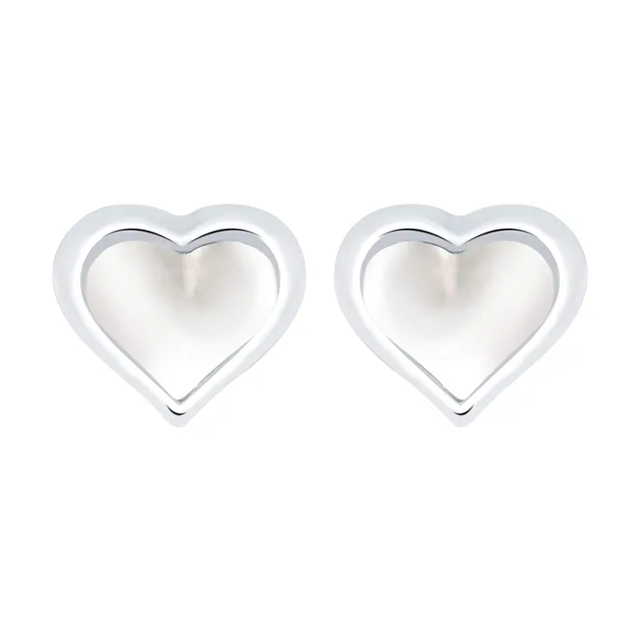 Yellow Chimes Sterling Silver Stud Earrings with Opal Heart 925 Sterling Silver Hallmark and Certified Purity Valentine Special Studs Earrings for Women and Girls Yellow Chimes Earrings