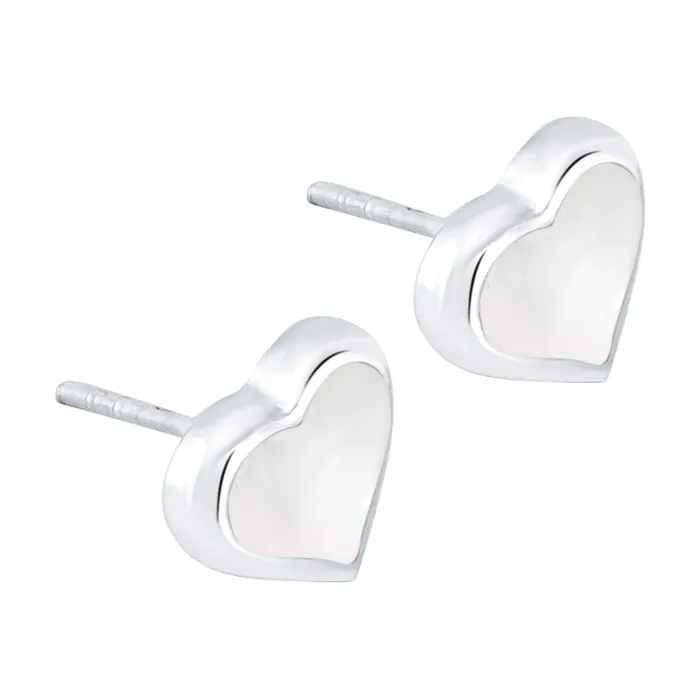 Yellow Chimes Sterling Silver Stud Earrings with Opal Heart 925 Sterling Silver Hallmark and Certified Purity Valentine Special Studs Earrings for Women and Girls Yellow Chimes Earrings