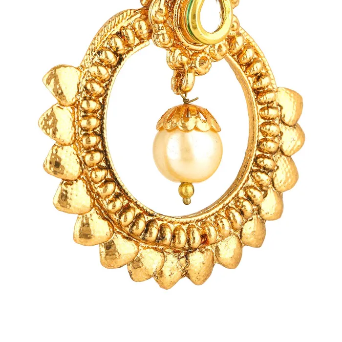 Yellow Chimes Stylish Fancy Traditional Kundan Jadau Chandbali Earrings for Women and Girls Yellow Chimes Necklaces