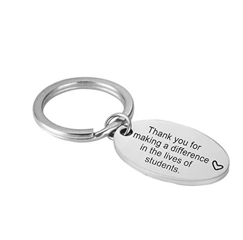 Yellow Chimes Thank You For Making A Difference In the Lives of Students Keychain Pendant with ChainGift for TeachersTeachers Day GiftTeachers Birthday Gift Yellow Chimes Necklaces