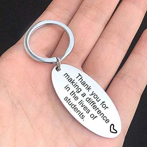 Yellow Chimes Thank You For Making A Difference In the Lives of Students Keychain Pendant with ChainGift for TeachersTeachers Day GiftTeachers Birthday Gift Yellow Chimes Necklaces