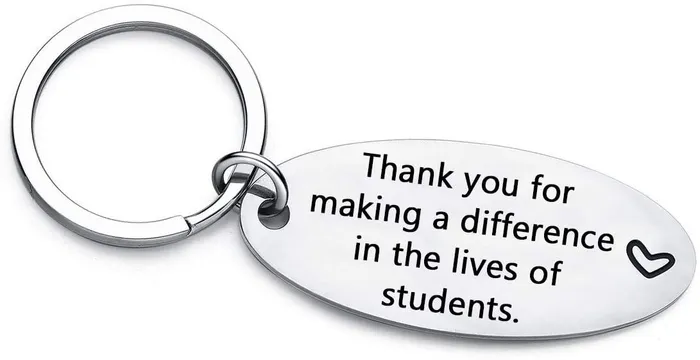 Yellow Chimes Thank You For Making A Difference In the Lives of Students Keychain Pendant with ChainGift for TeachersTeachers Day GiftTeachers Birthday Gift Yellow Chimes Necklaces