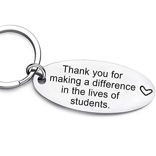 Yellow Chimes Thank You For Making A Difference In the Lives of Students Keychain Pendant with ChainGift for TeachersTeachers Day GiftTeachers Birthday Gift Yellow Chimes Necklaces