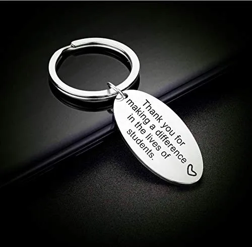 Yellow Chimes Thank You For Making A Difference In the Lives of Students Keychain Pendant with ChainGift for TeachersTeachers Day GiftTeachers Birthday Gift Yellow Chimes Necklaces
