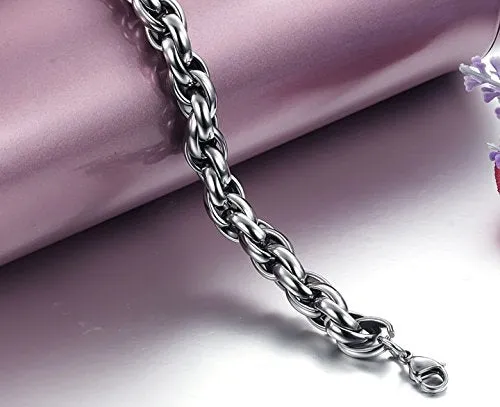 YELLOW CHIMES Tough Style Silver Stainless Steel Chain Designer Bracelet for Men and Boys Yellow Chimes Necklaces
