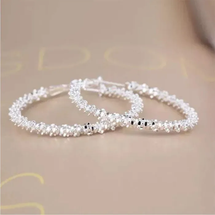 Yellow Chimes Trending Collection Stylish Classic Design Big Circle Silver Plated Party Wear Hoop Earrings For Women and Girls Yellow Chimes Earrings