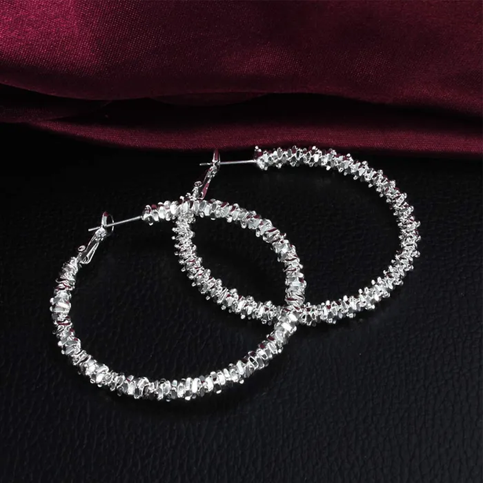 Yellow Chimes Trending Collection Stylish Classic Design Big Circle Silver Plated Party Wear Hoop Earrings For Women and Girls Yellow Chimes Earrings