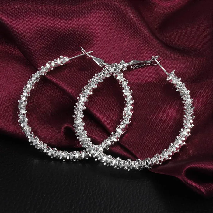 Yellow Chimes Trending Collection Stylish Classic Design Big Circle Silver Plated Party Wear Hoop Earrings For Women and Girls Yellow Chimes Earrings