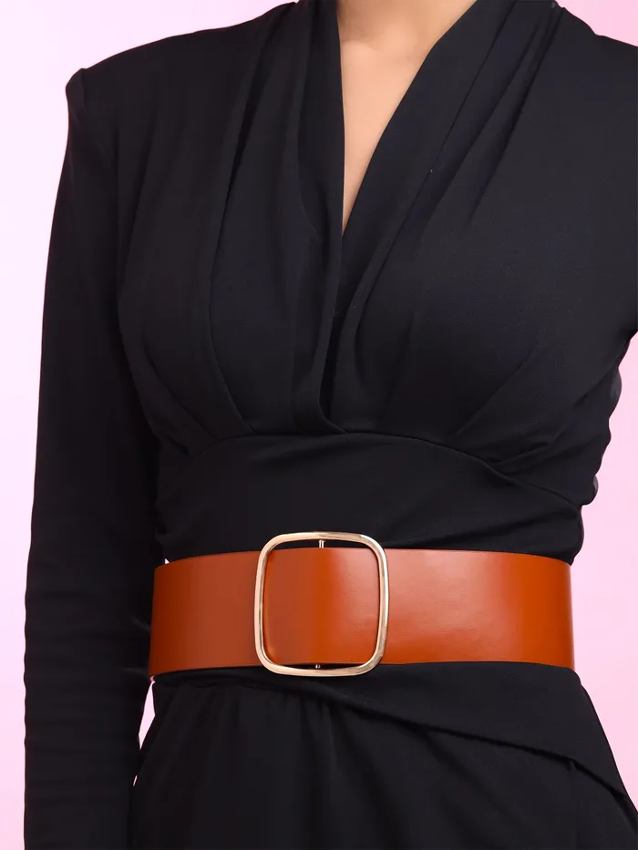 Yellow Chimes Womens Waist Belt Stretchy Black Hip Belt For Women Saree Kamarband I AdjustabIe Perfect For Western Ethnic Attire Addition To Your Wardrobe Design 8 Yellow Chimes Necklaces