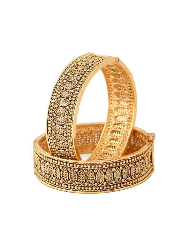 Yellow Chimes Yellow Chimes Bangles for Women Gold Toned White and Red Crystal Studded Set of 2 Bangles for Women and Girls Necklaces