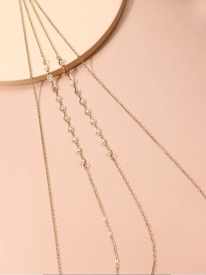 Yellow Chimes Yellow Chimes Body Chain For Women Layered Gold Toned Body Chain For Women and Girls Bracelets