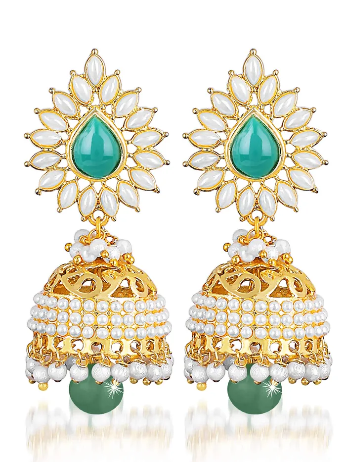 Yellow Chimes Yellow Chimes Bollywood Celebrity Party Wear Traditional Pearl Moti JhumkaJhumki Earrings for Women and Girls Green Necklaces Yellow Chimes Yellow Chimes Bollywood Celebrity Party Wear Traditional Pearl Moti JhumkaJhumki Earrings for Women and Girls Green Necklaces