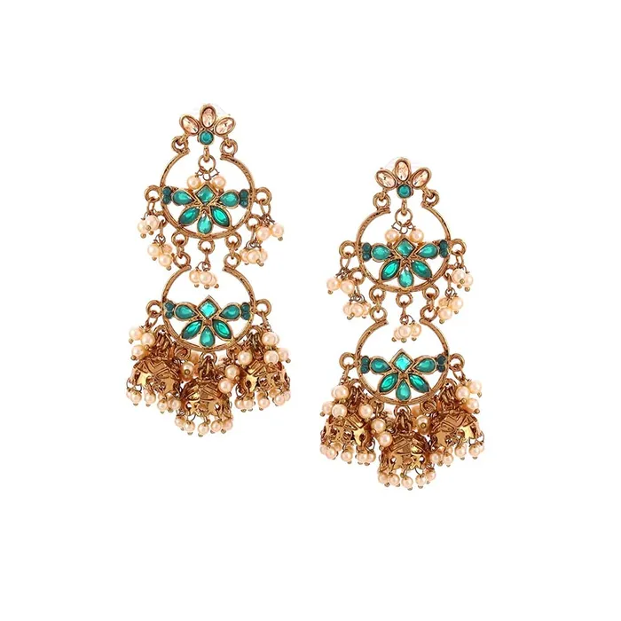 Yellow Chimes Yellow Chimes Chandbali Earrings for Women Gold Plated Traditional Earrings Green Kundan Studded Long Chand bali Earrings for Women and Girls Earrings Yellow Chimes Yellow Chimes Chandbali Earrings for Women Gold Plated Traditional Earrings Green Kundan Studded Long Chand bali Earrings for Women and Girls Earrings
