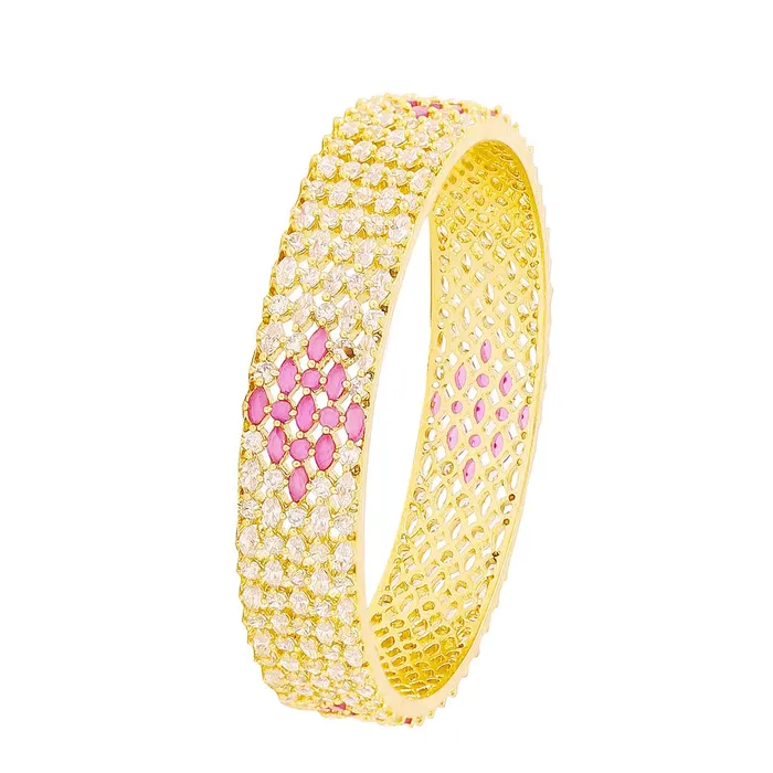 Yellow Chimes Yellow Chimes Classic Design Pink ADAmerican Diamond Studded 18k Gold Plated Handcrafted 1 PCs Broad Bangle for Women Girls 28 Bracelets Yellow Chimes Yellow Chimes Classic Design Pink ADAmerican Diamond Studded 18k Gold Plated Handcrafted 1 PCs Broad Bangle for Women Girls 28 Bracelets