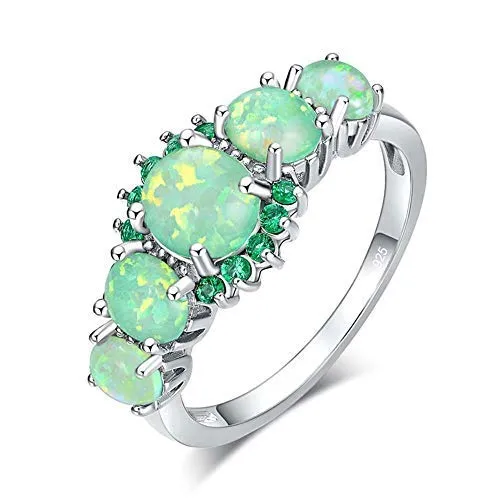 Yellow Chimes Yellow Chimes Elegant Design Green Fire Opal Emerald Stone Stylish Party Wear Rhodium Plated Ring for Women Girls Bracelets Yellow Chimes Yellow Chimes Elegant Design Green Fire Opal Emerald Stone Stylish Party Wear Rhodium Plated Ring for Women Girls Bracelets
